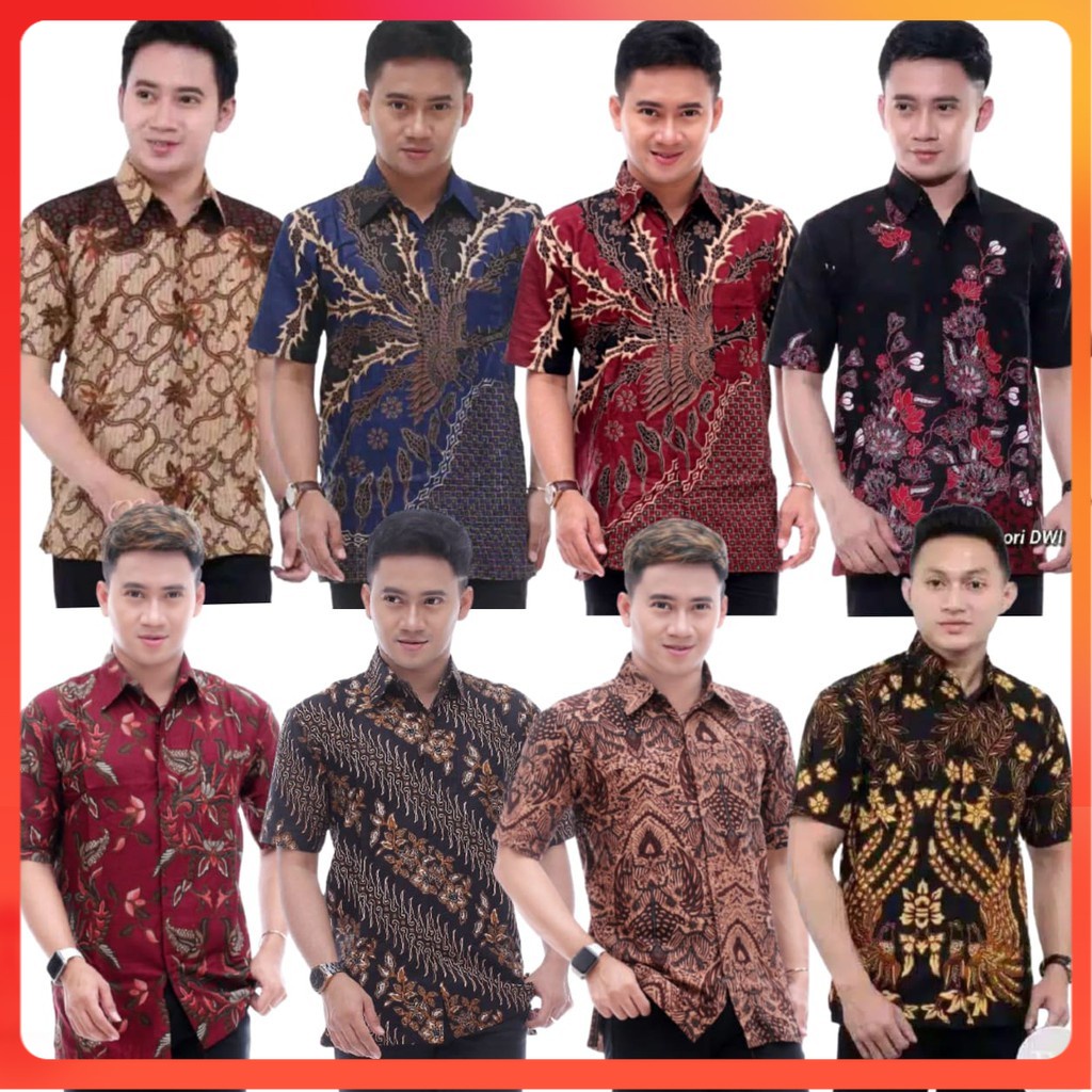 Batik Pria Lengan Pendek BSWART Batik HRB026 Kenongo Size M L XL XXL