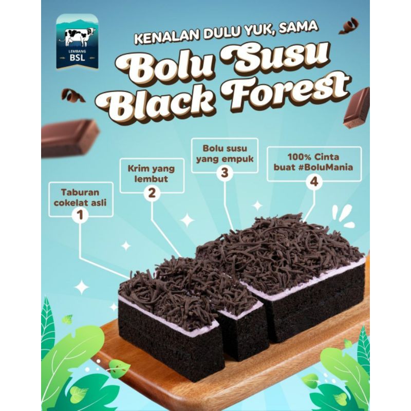 [KHUSUS P.JAWA] Bolu Susu Lembang BSL varian Black Forest varian baru bolu lembang Bandung blackforest topping coklat