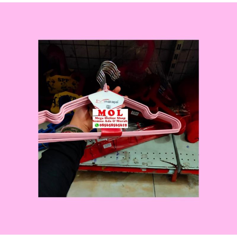 GANTUNGAN BAJU KAWAT MAKAPAL 10PCS