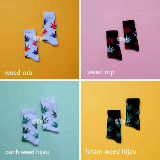 Kaos Kaki Motif Weed/Rumput OS 3