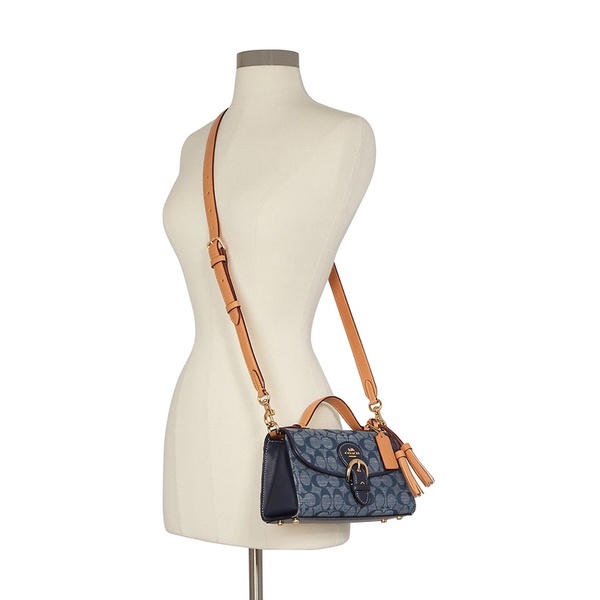 Coach Kleo Top Handle In Blocked Signature Canvas (C8516)