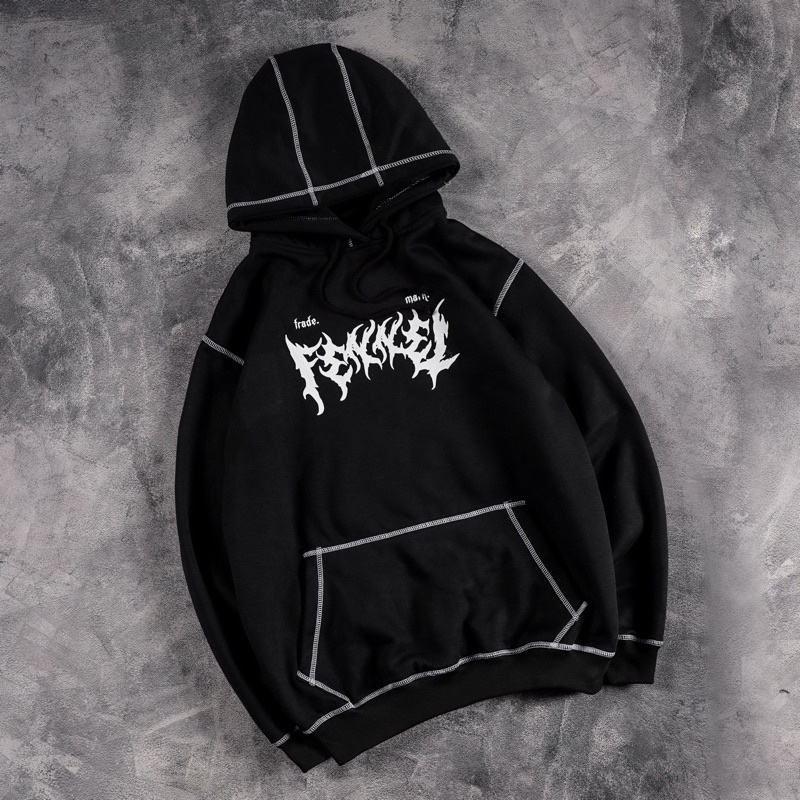 Jaket Hoodie Distro Motif Rantai FENNEL TRADE MARK