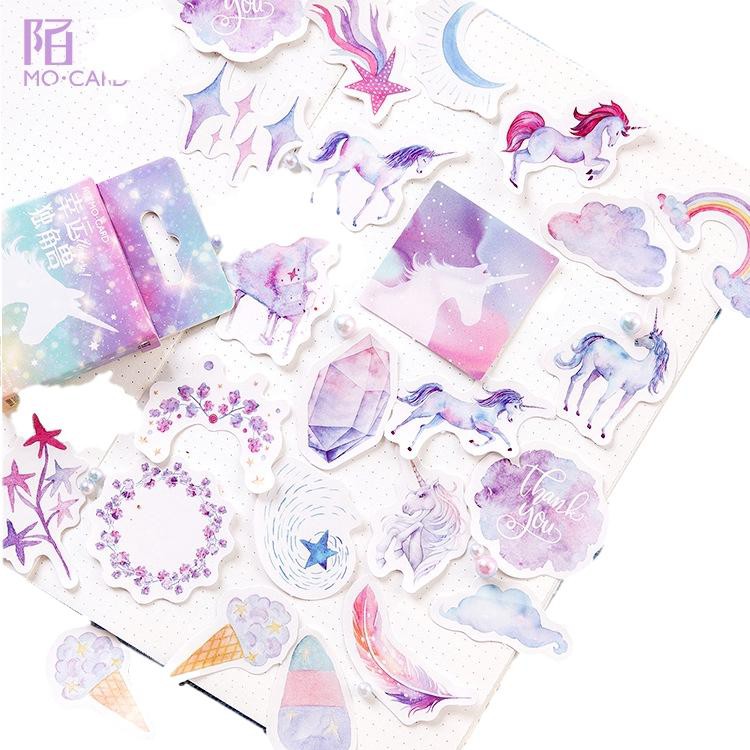 Winzige  46Pcs / Set Stiker Unicorn untuk Dekorasi-5