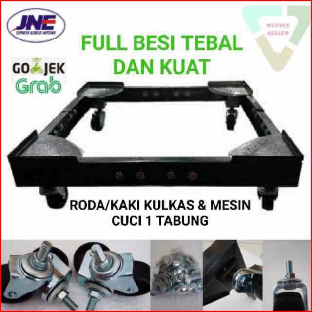 SETEL Roda Kulkas Besi | Kaki Kulkas Besi | Rak/Kaki Mesin Cuci 1 Tabung Tebal | Alas Lemari Es