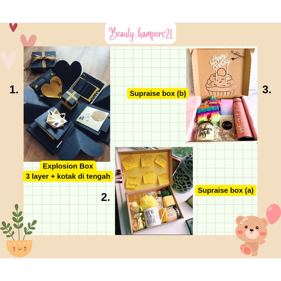 

Explosion box / Surprise box / Kado costum / Hampers