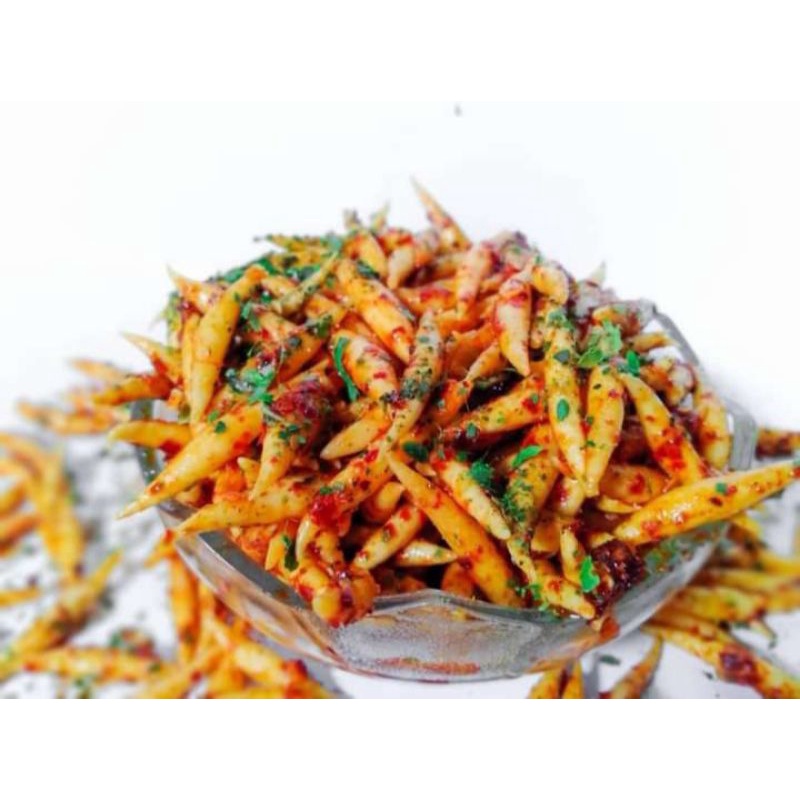 

Tiktuk Beletruk, Tiktuk pedas kemasan , tiktuk enak, makanan ringan, camilan kering.