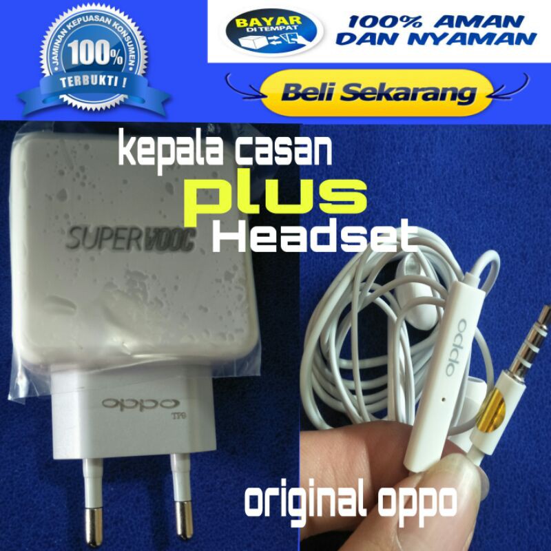 Travel Adaptor Oppo Kepala Charger A15 Adapter Oppo A12 Henset Oppo A15 Batok Charger BONUS Hedset A