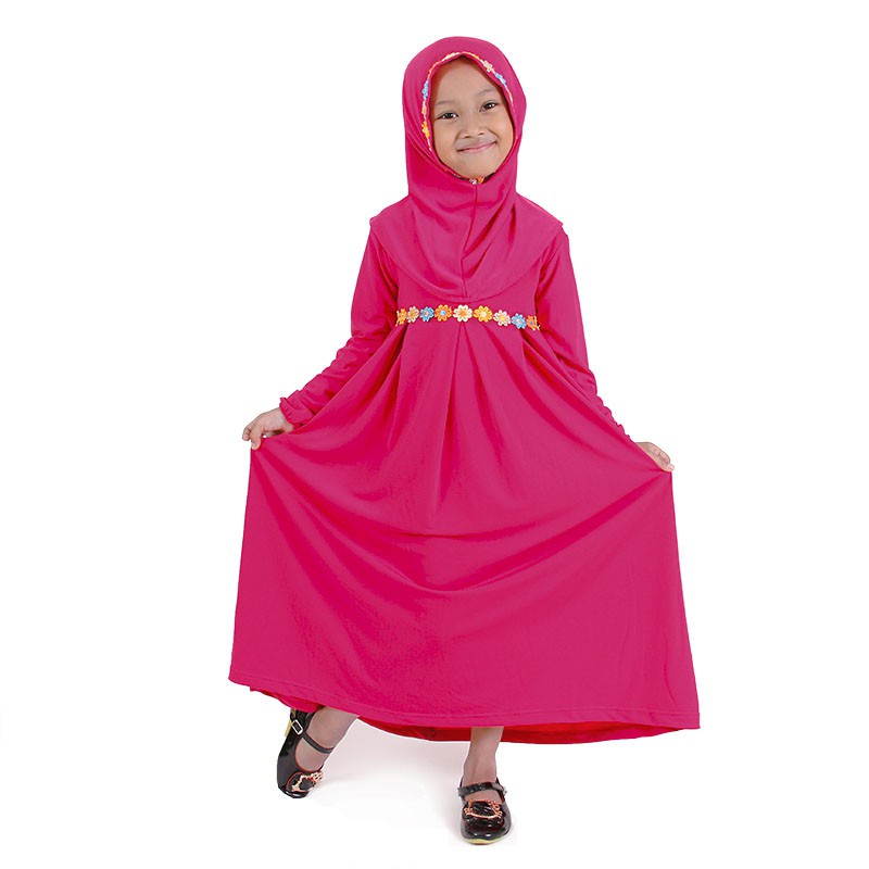 Baju Muslim Gamis Anak Perempuan Pink Lucu Simple murah Baju Muslim Gamis Anak Perempuan Pink Lucu Simple murah