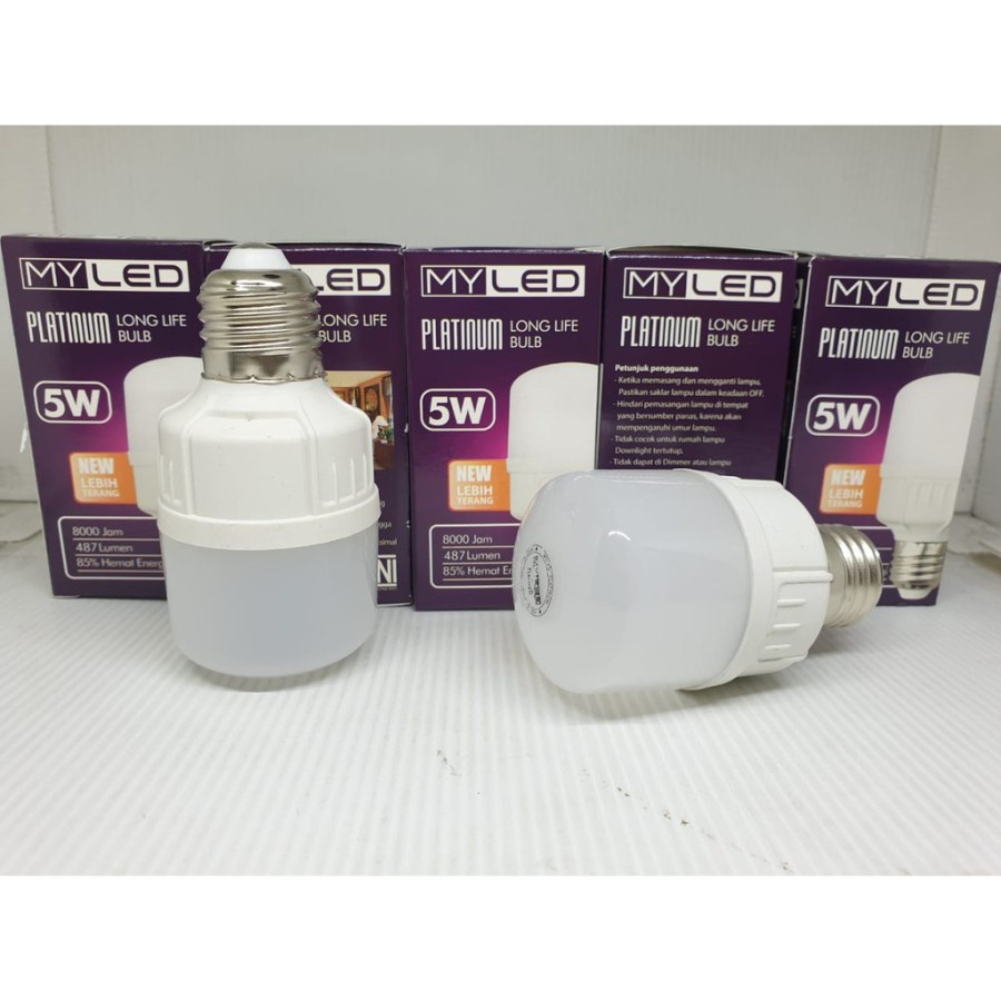 Lampu LED 5 Watt Putih Myled Platinum 5W Bohlam LED 5w Daylight