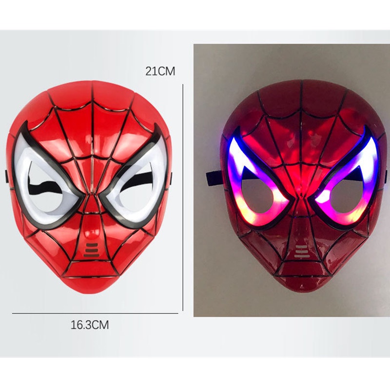 1pc Mainan Topeng Superhero TIGA Spiderman Dengan Lampu LED Untuk Cosplay / Pesta Halloween