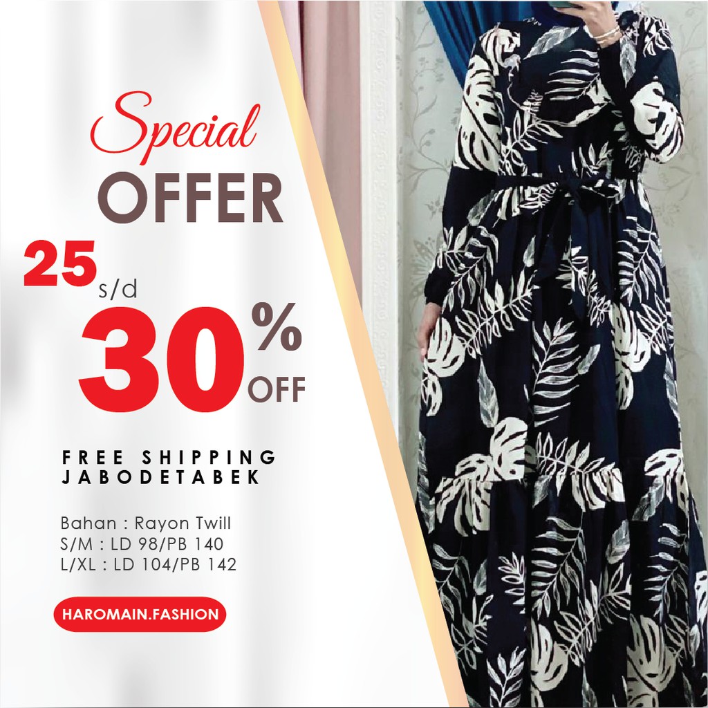 Gamis Syar'i Rayon Twill Kwalitas Premium | Busui dan Wudhu Friendly | Gamis Ukuran S M