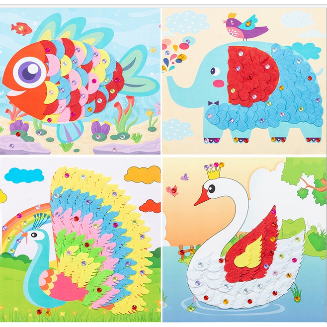 DIY TEMPELAN 3D FLANEL MANIK DIY KOMPLIT PRAKARYA ANAK KREATIVITAS ANAK ART n CRAFT