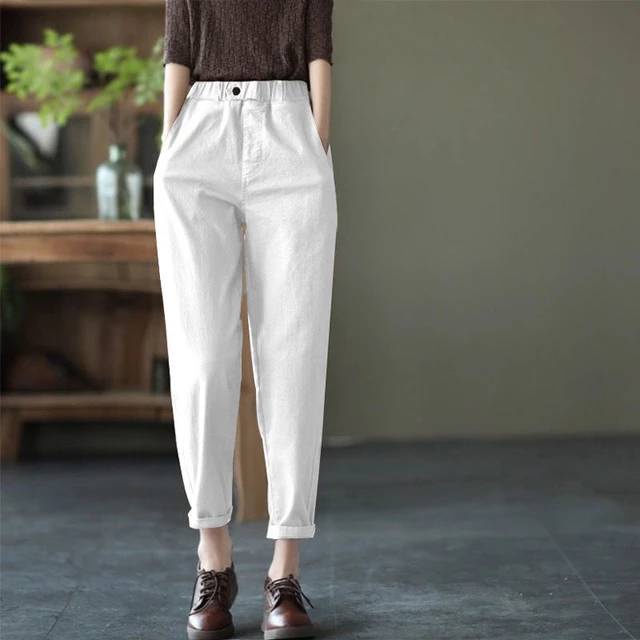 Celana panjang wanita baggy pants ootd bahan linen