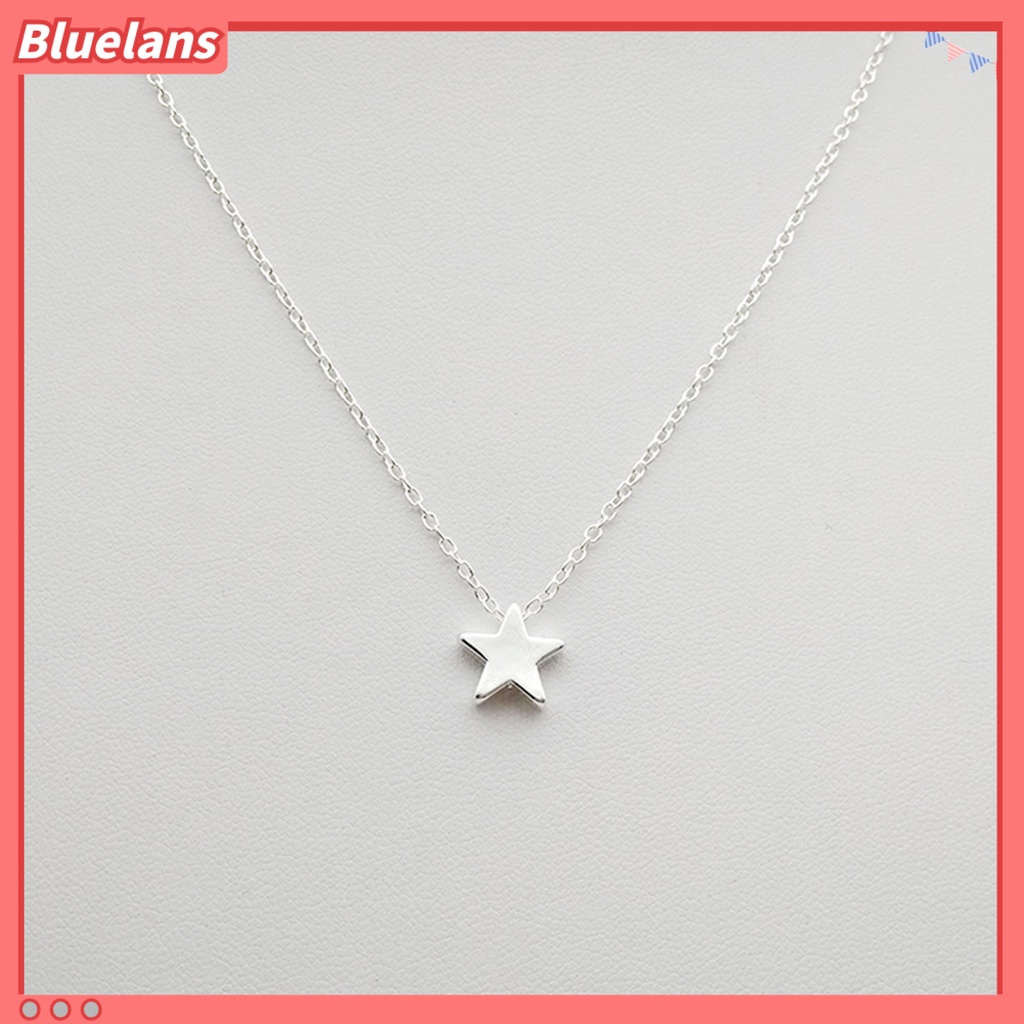 Bluelans Necklace Simple Anti-rust Women Five Point Star Shape Clavicle Chain