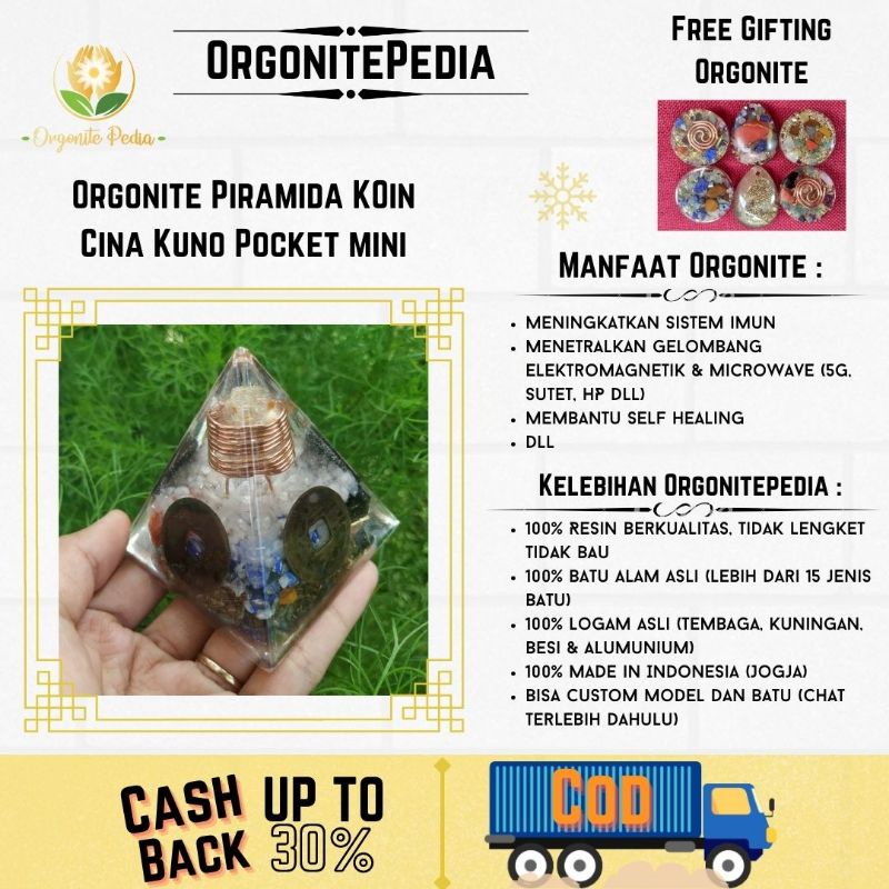 Orgonite Piramida Pyramid Koin Cina Kuno Healing Energy