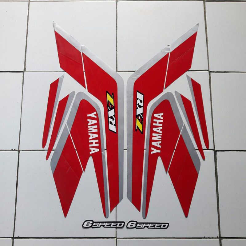 Striping Sticker Yamaha RXZ 1992 Hitam merah