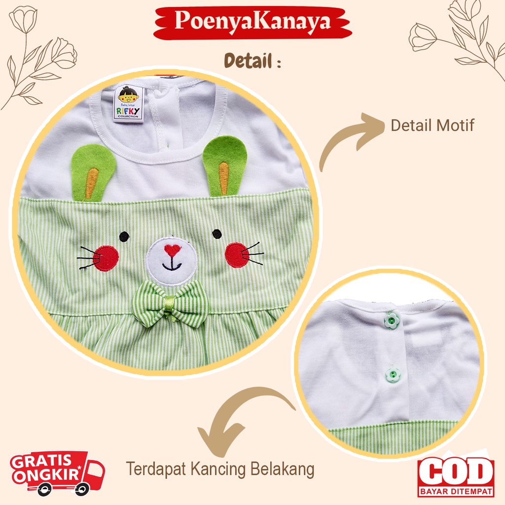 Dress Pendek Bayi Rifky Pita Kucing 3-12 Bulan DS25