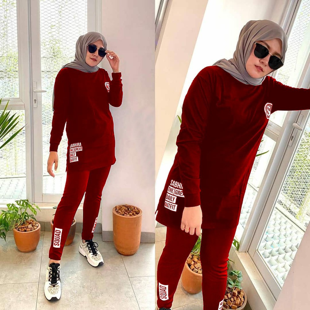 SET ORION / PAKAIAN SET WANITA / PAKAIAN SENAM WANITA / BAJU TRAINING WANITA / SET TRAINING MUSLIMAH