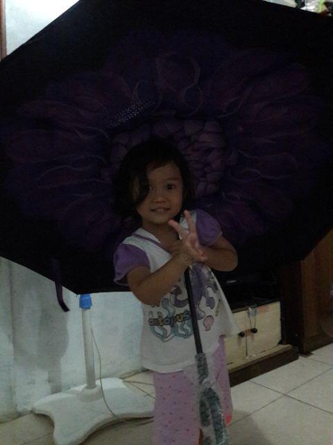 Payung Terbalik Reverse Umbrella Gagang C Kazbrella ( Bunga )