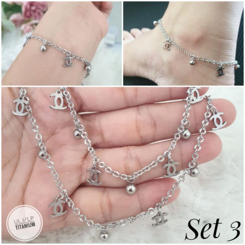 Set Titanium Gelang Tangan dan Kaki SULI015001