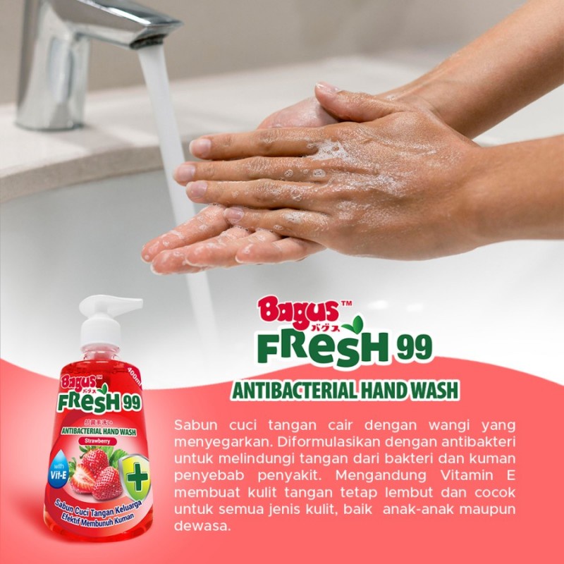 Bagus FRESH 99 AntiBacterial Hand Wash Sabun Cuci Tangan Botol 400 ml