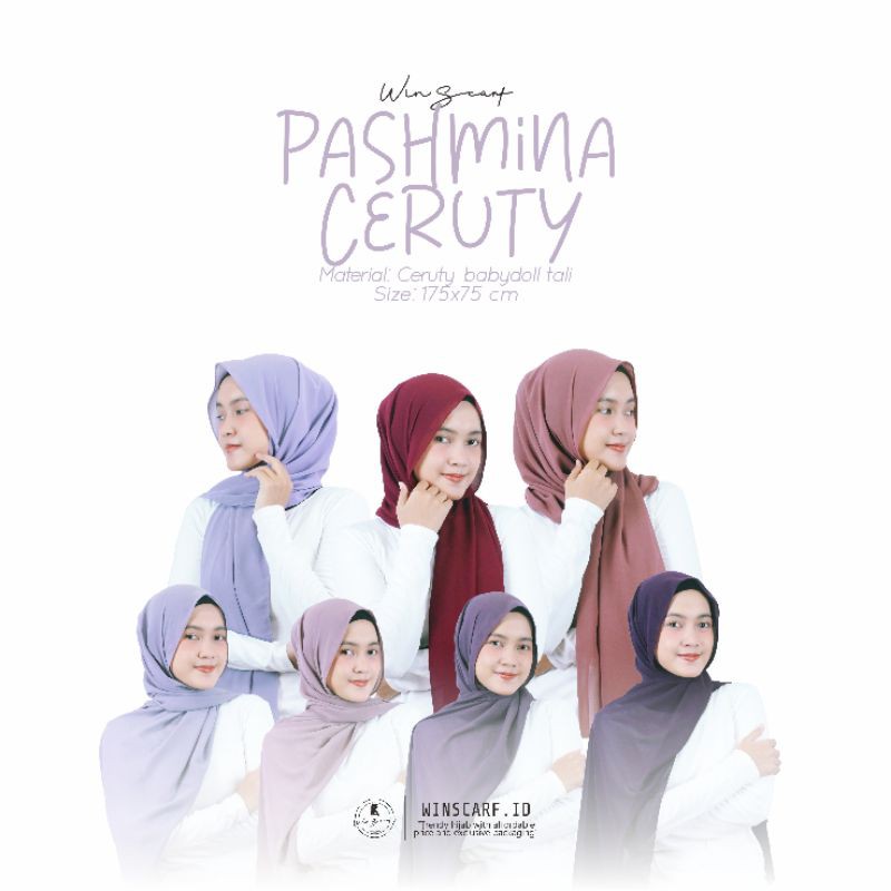 Hijab pashmina ceruty babydoll warna ungu purple lavender taro lilac magenta murah