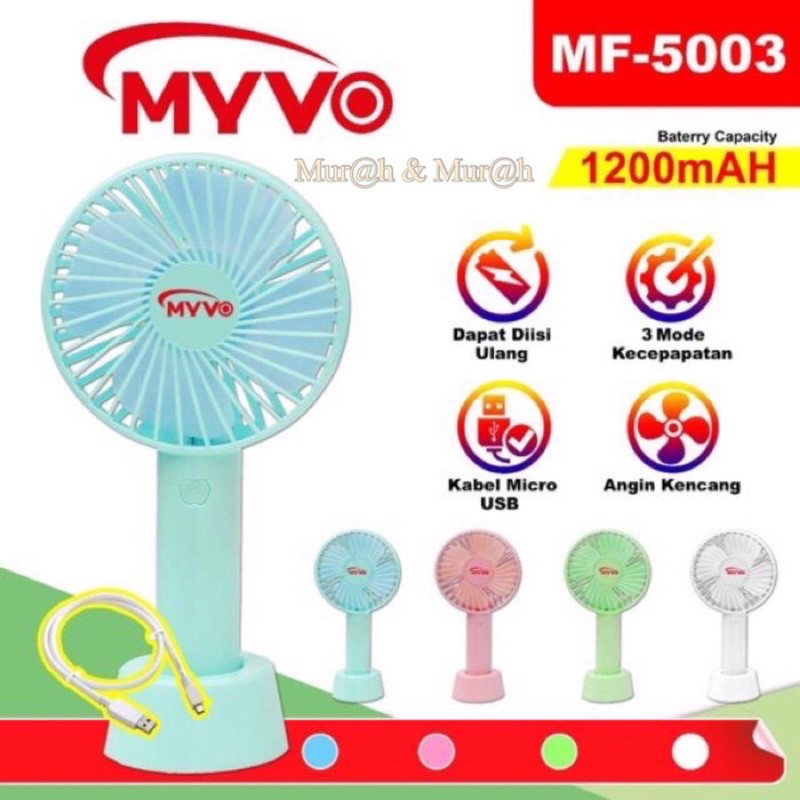 KIPAS ANGIN TANGAN PORTABLE MINI MERK MYVO MF-5003