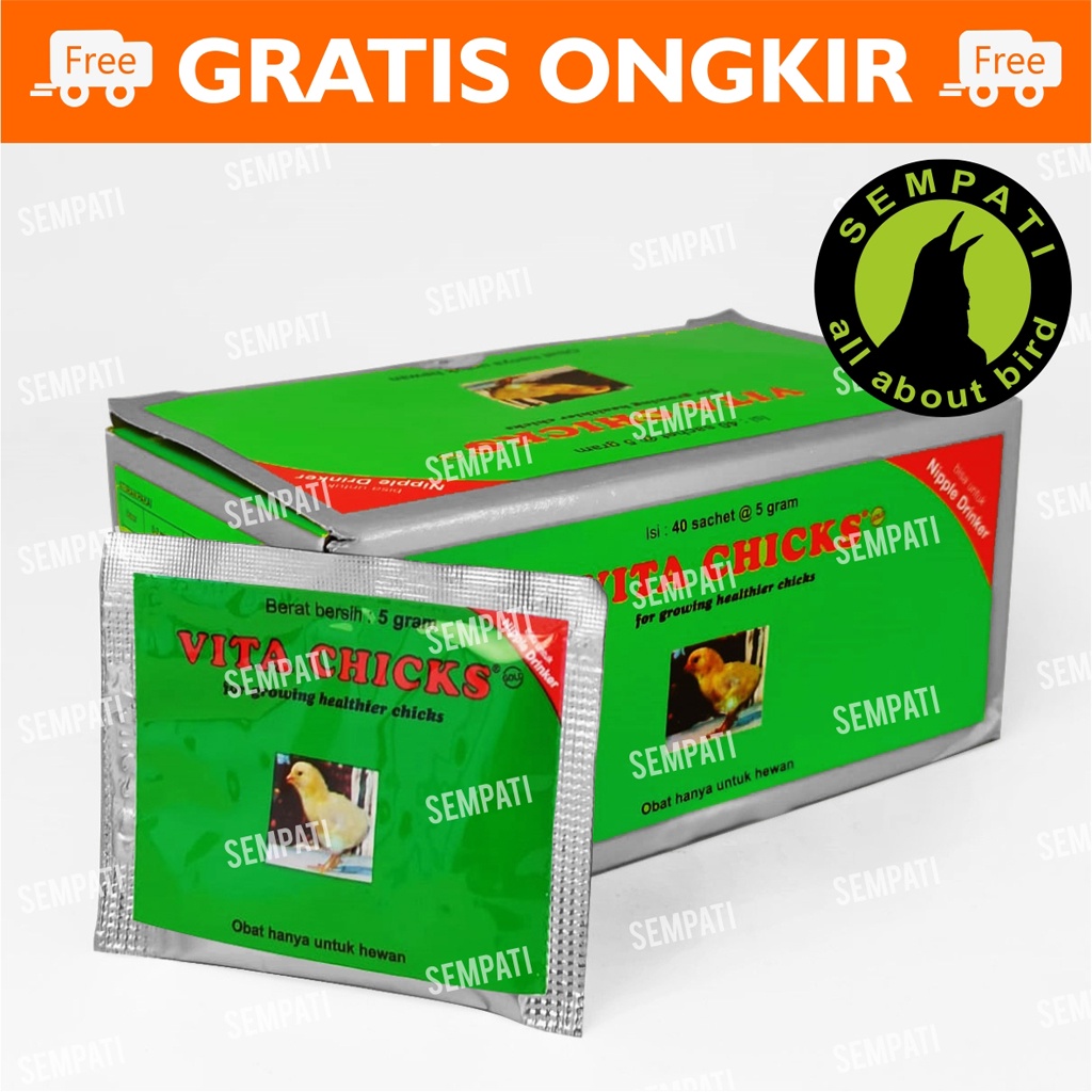 VITA CHICK VITA CHICKS VITACHICKS 5 GRAM MEDION OBAT PERTUMBUHAN ANAK AYAM VITAMIN PERKEMBANGAN ANAK UNGGAS BURUNG BEBEK