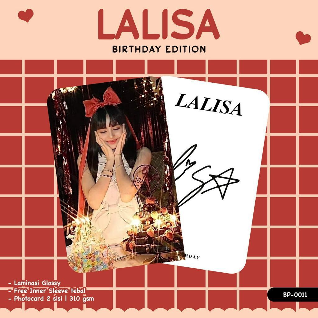 PHOTOCARD LISA BLACKPINK EDISI BRITHDAY TANDA TANGAN MEMBER KPOP KOREA TANDA TANGAN IDOL KOREA BLACK
