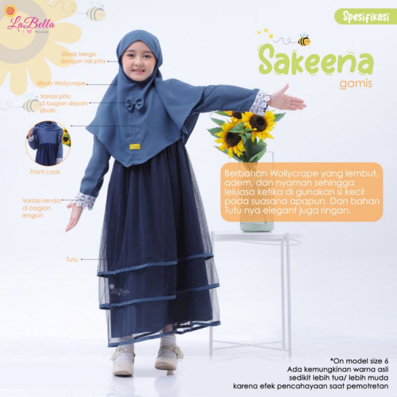 (3-11 Tahun) Gamis Anak Labella Terbaru / Gamis Tutu Anak Labella / Gamis Sakeena