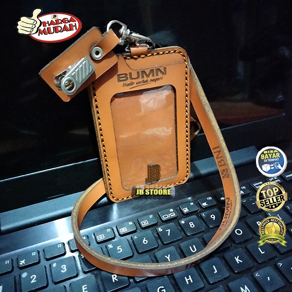 

Tempat Id Card Custom Logo Kulit / Id Card Holder Custom Gantung / nametag custom tulisan kulit
