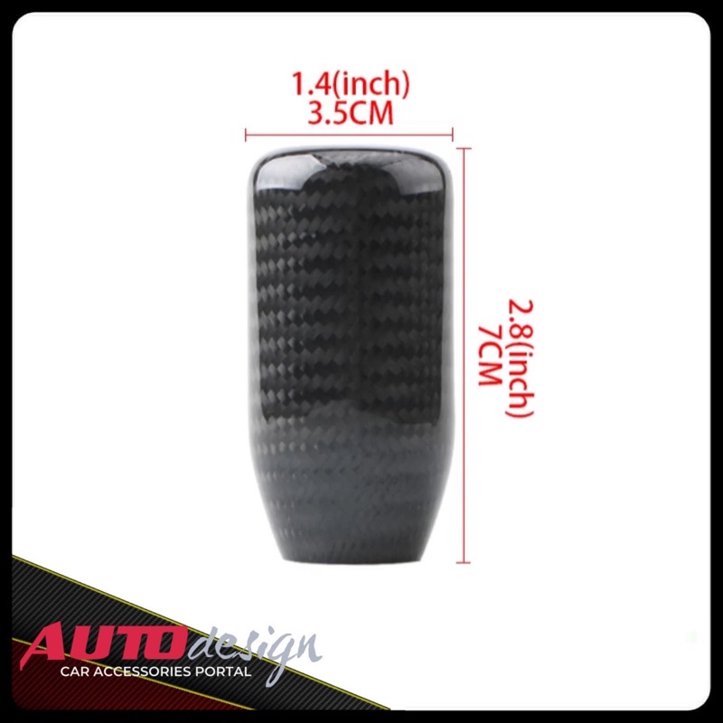 Gear Shift Knob Mobil Tuas Persneling Carbon Universal untuk Manual Transmisi