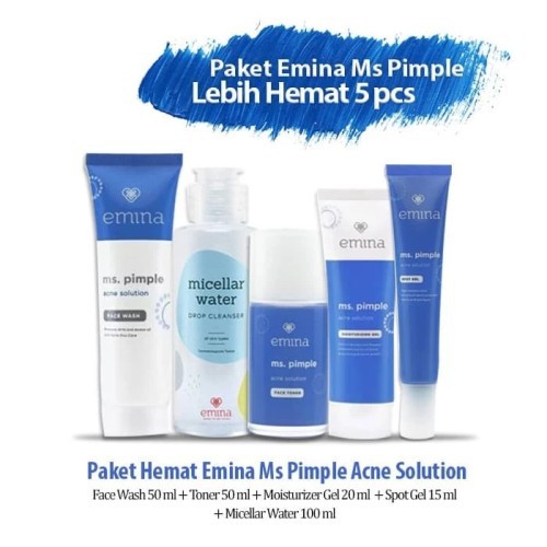 Paket Komplit Emina Ms Pimple Acne Solution 5 in 1