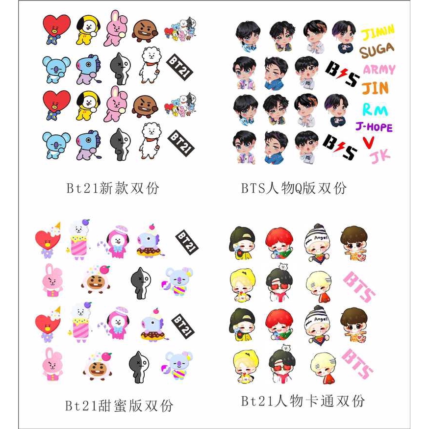  Bayar Di Tempat Stiker Kpop BTS bt21  Kartun  3D untuk 