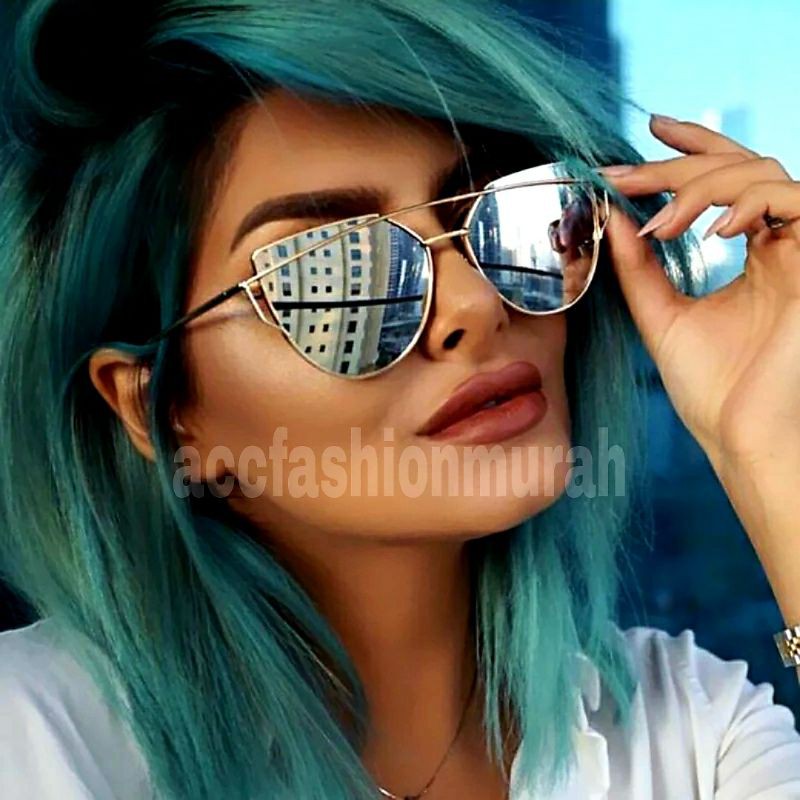 Kacamata Fashion Wanita Lensa Oversize Cat Eye Sunglasses  EG02