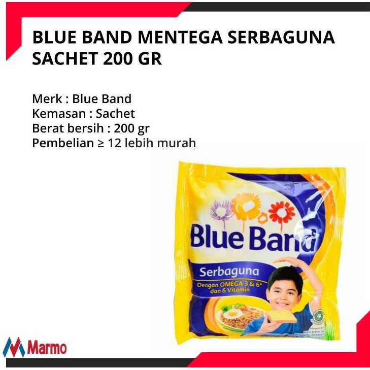 

BLUE BAND MENTEGA SERBAGUNA SACHET 200 GR