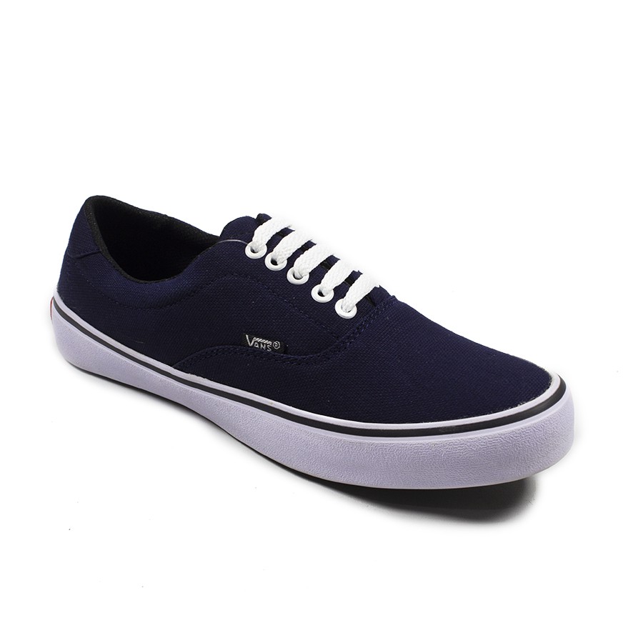 MS - Sepatu Sneakers Murah Pria Dewasa Vans Authentic Navy Kasual Bertali Skate Sekolah Kuliah Keren