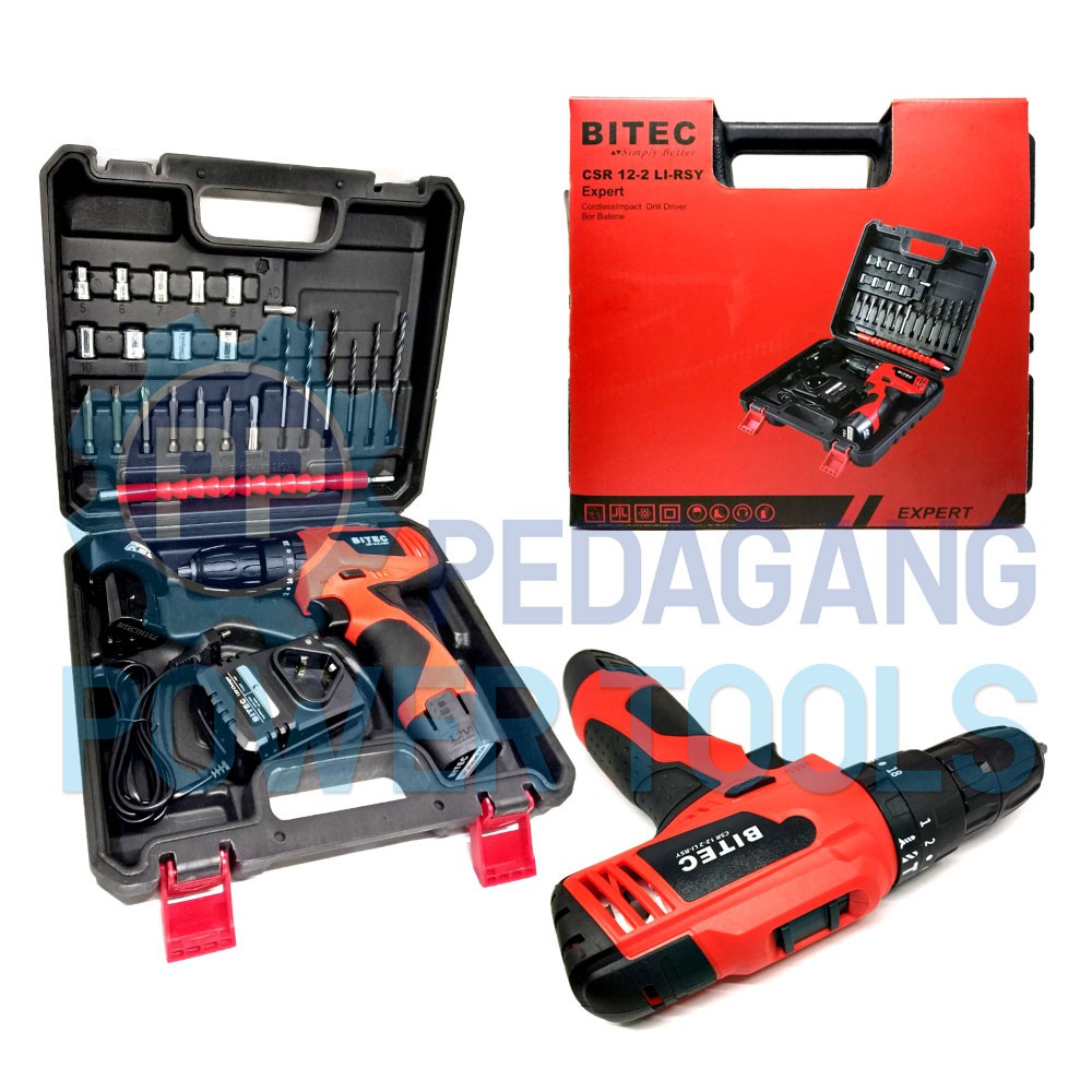 BITEC CSR12-2 LI-RSY BOR BETON BATERAI CORDLESS IMPACT DRILL 12V MERAH