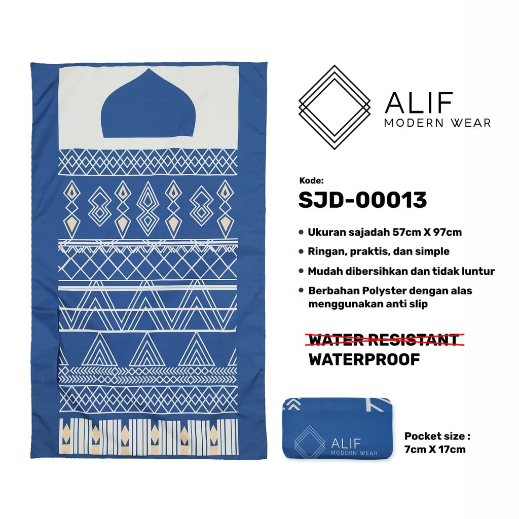 ALIF SAJADAH TRAVEL / SAKU / PORTABLE / WATERPROOF ( ALIF MODERN WEAR SJD-0013 )