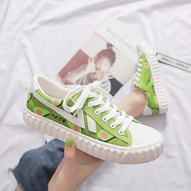 Wnot Shoes - Avocado Sneakers Sepatu / Sepatu korea wanita motif alpukat