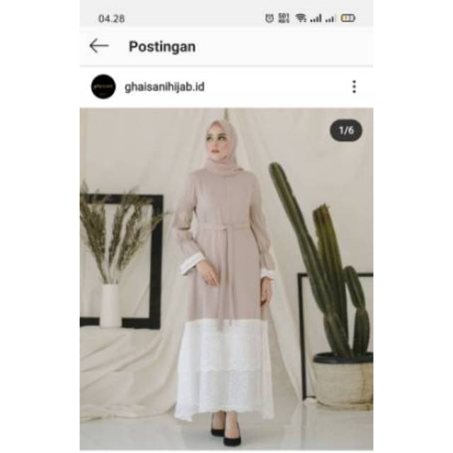 Gamis sayidah size L by ori Ghaisani hijab warna nude (harga pusat)