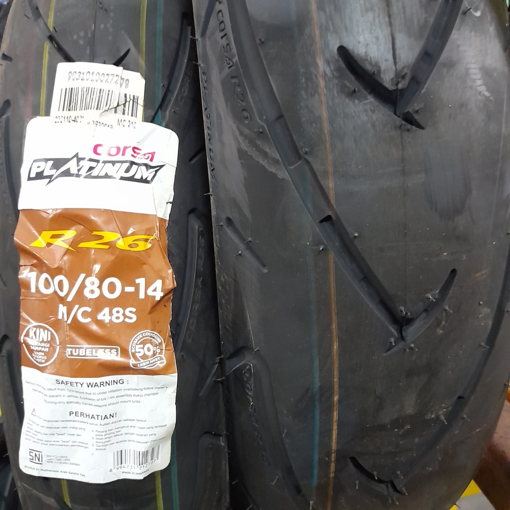 Ban motor matic Corsa Platinum R26 100 80 14 Tubeless