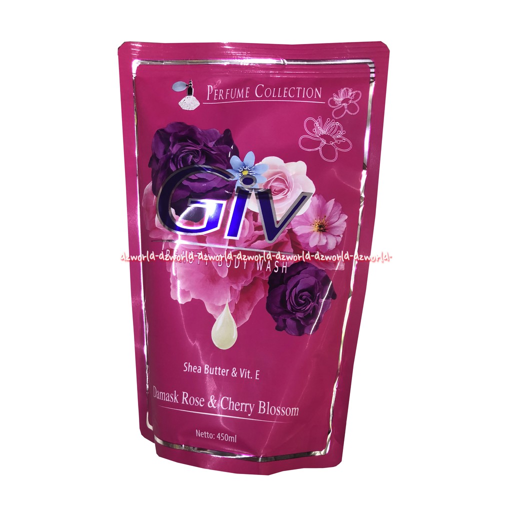 Giv Damask Rose &amp; Cherry Blossom Body Wash Sabun Cair 450ml