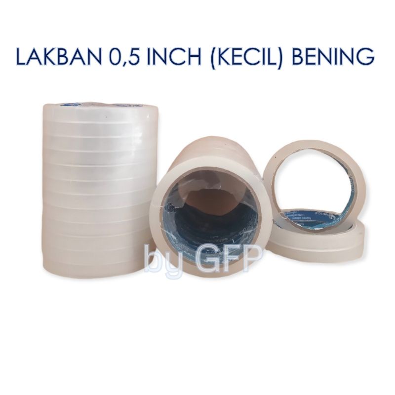 Lakban Solasi 0,5 Inch 72 Yard MUSCLE Tape Bening - Isolasi 1/2 Inch Selotip Kecil 12mm Alat Tulis