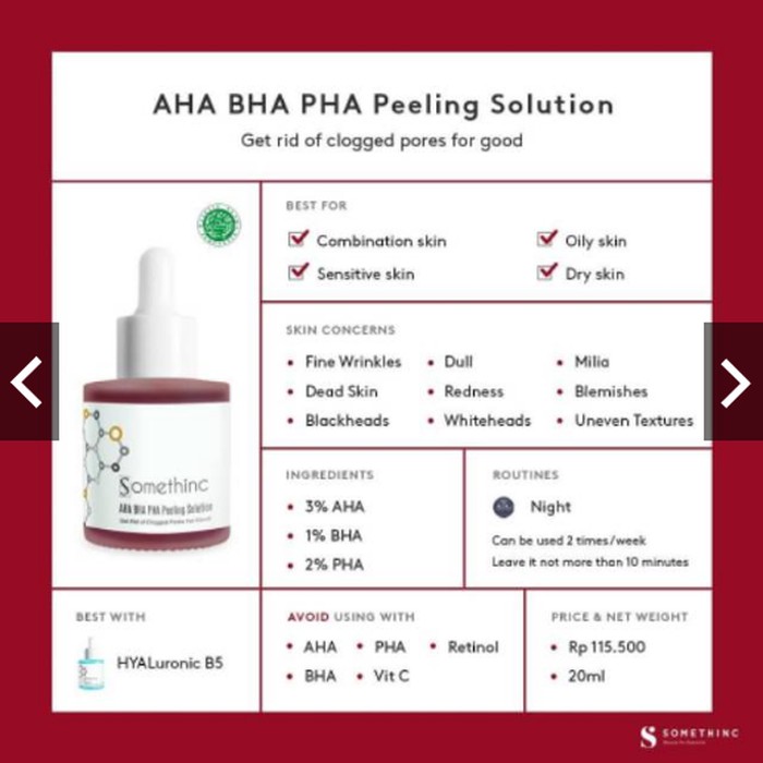 ★ BB ★ SOMETHINC AHA BHA PHA Peeling Solution [ MERAH ]