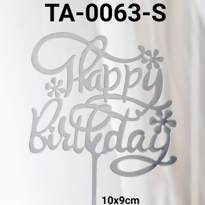 

GR-TA-0063 CAKE TOPPER AKRILIK HAPPY BIRTHDAY EMAS PINK SILVER EKSKLUSIF