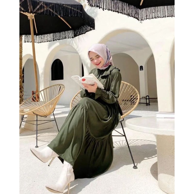 GAMIS MIDI DRESS GAMIS LEBARAN TERBARU JUMBO GAMIS KERAH