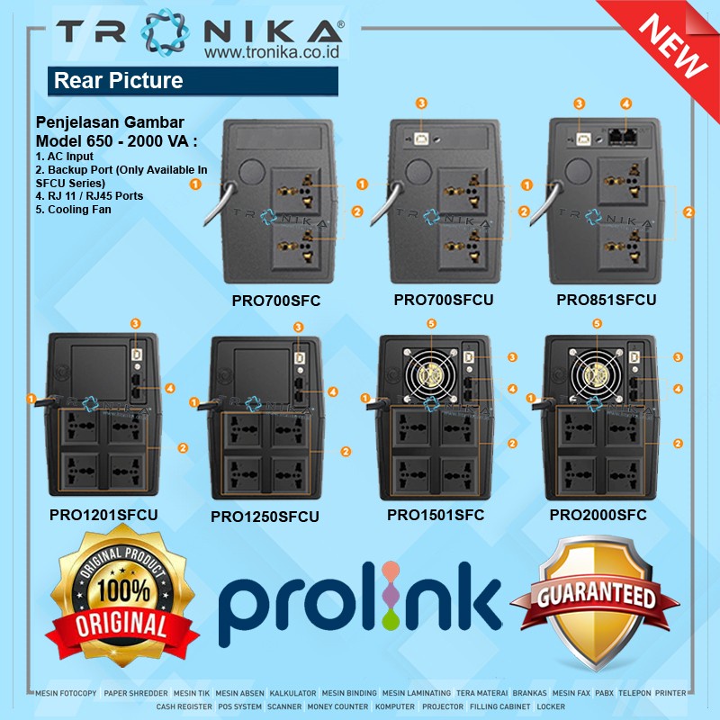 UPS PROLINK PRO1250SFCU Super Fast Charging UPS 1250VA USB Port HID