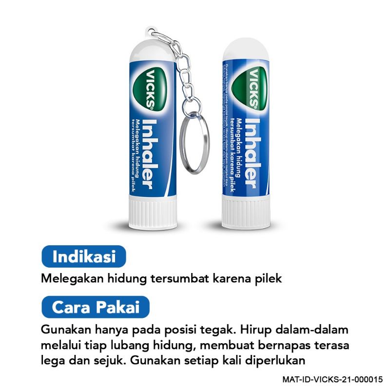 Vicks Balsem Inhaler Keychain 0,5ml Balsam Dewasa Hirup Redakan Pilek