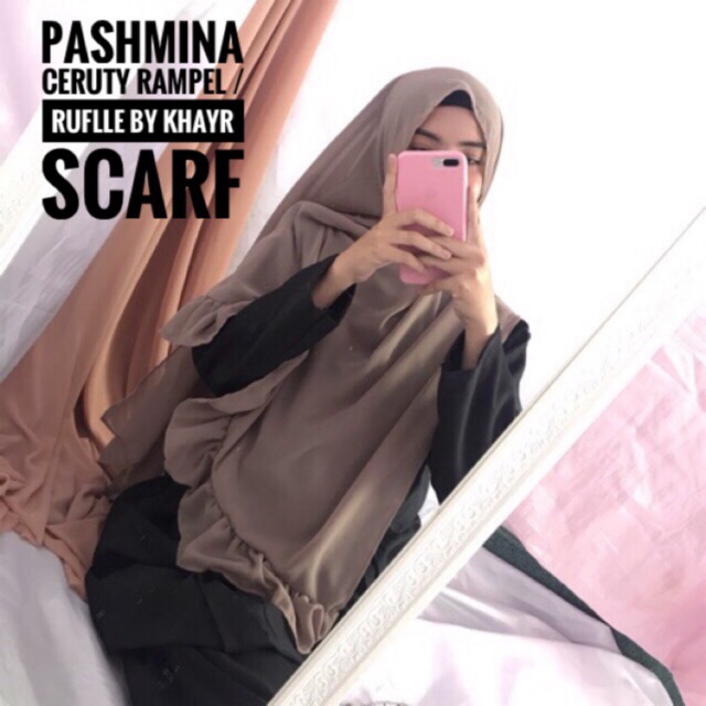 50 warna  PASHMINA  RUFFLE RAMPEL KRIWIL CERUTY BABYDOLL 